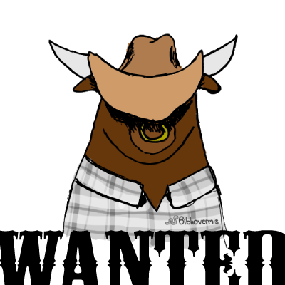 A Wanted poster of a minotaur.